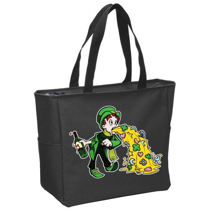 Leprechaun Puking St. Patrick's Day Drinking Zip Tote Bag