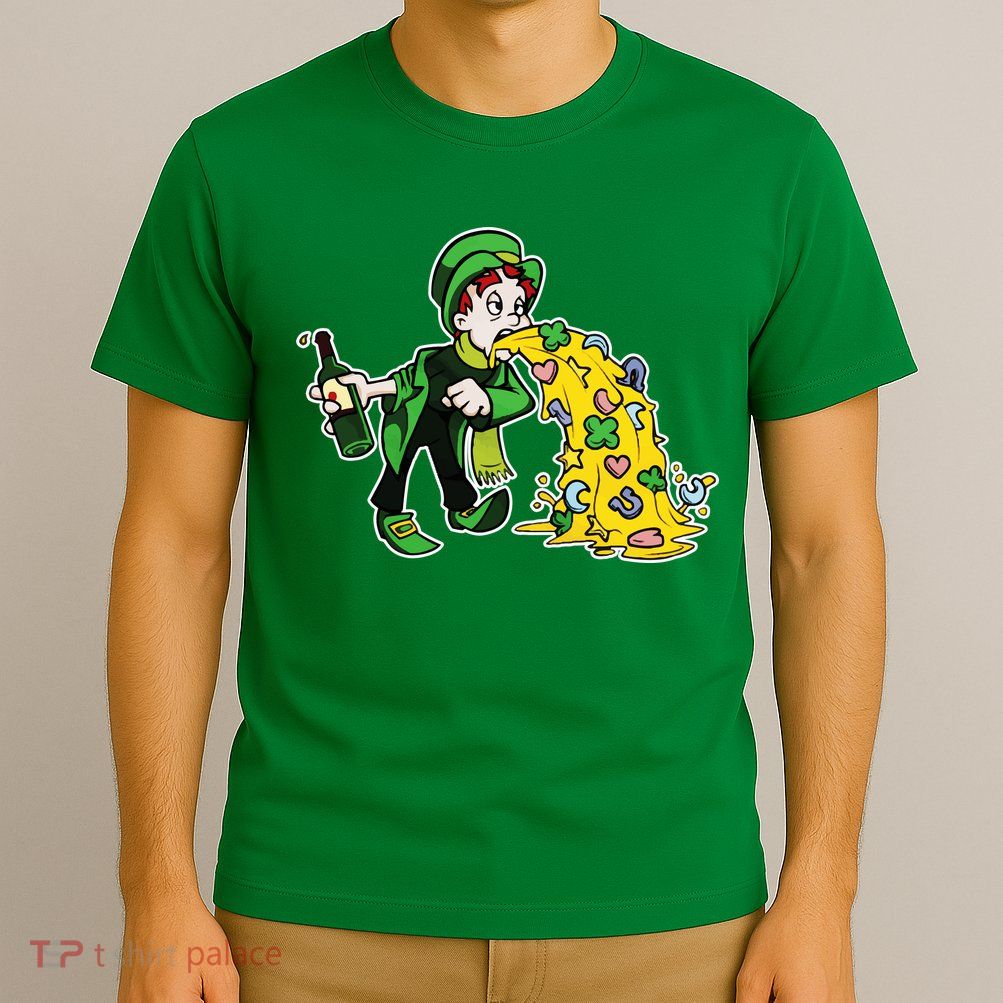 Leprechaun Puking St. Patrick's Day Drinking T-Shirt