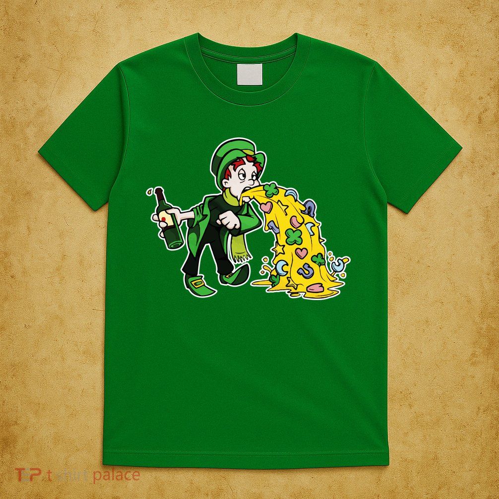 Leprechaun Puking St. Patrick's Day Drinking T-Shirt