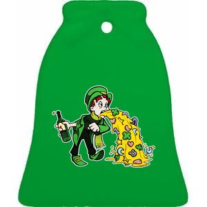 Leprechaun Puking St. Patrick's Day Drinking Ceramic Bell Ornament