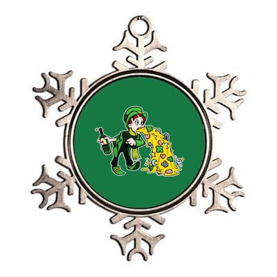 Leprechaun Puking St. Patrick's Day Drinking Metallic Star Ornament