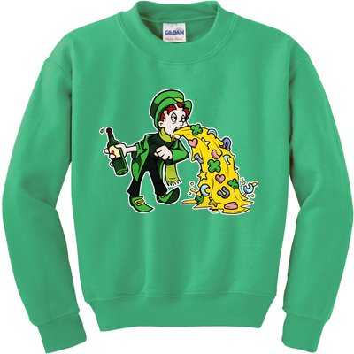Leprechaun Puking St. Patrick's Day Drinking Kids Sweatshirt