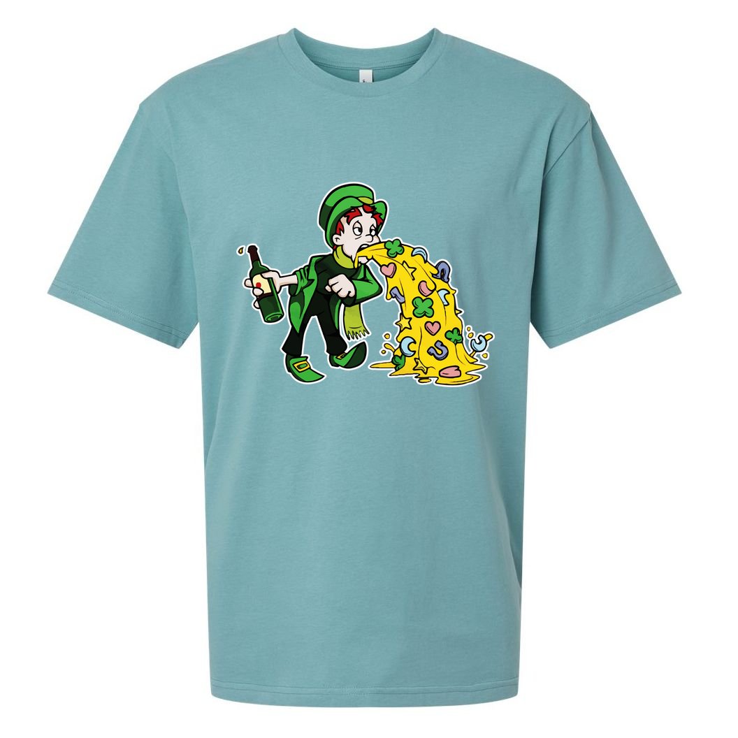 Leprechaun Puking St. Patrick's Day Drinking Sueded Cloud Jersey T-Shirt