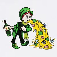 Leprechaun Puking St. Patrick's Day Drinking Garment-Dyed Sweatshirt