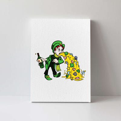 Leprechaun Puking St. Patrick's Day Drinking Canvas