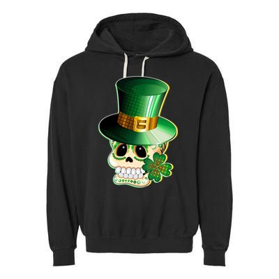 Leprechaun Sugar Irish Skull Garment-Dyed Fleece Hoodie