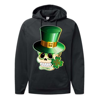 Leprechaun Sugar Irish Skull Performance Fleece Hoodie