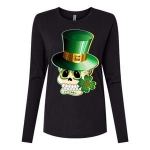 Leprechaun Sugar Irish Skull Womens Cotton Relaxed Long Sleeve T-Shirt