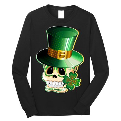 Leprechaun Sugar Irish Skull Long Sleeve Shirt