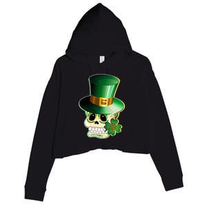 Leprechaun Sugar Irish Skull Crop Fleece Hoodie