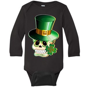 Leprechaun Sugar Irish Skull Baby Long Sleeve Bodysuit