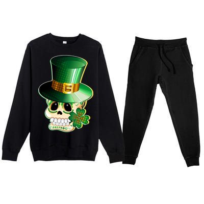 Leprechaun Sugar Irish Skull Premium Crewneck Sweatsuit Set