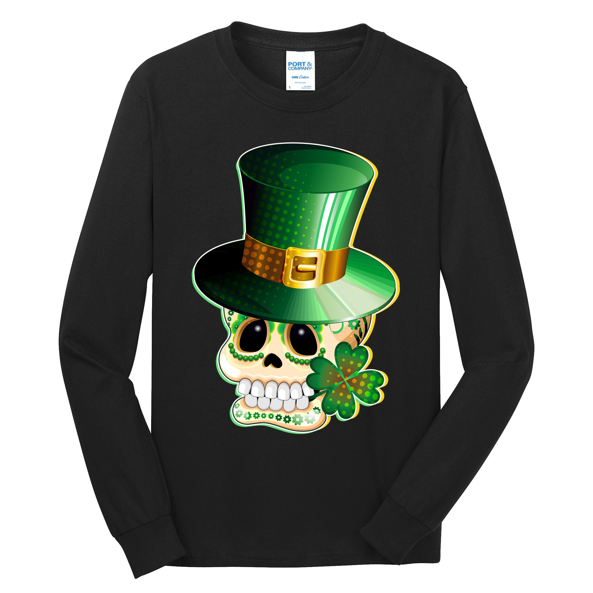 Leprechaun Sugar Irish Skull Tall Long Sleeve T-Shirt