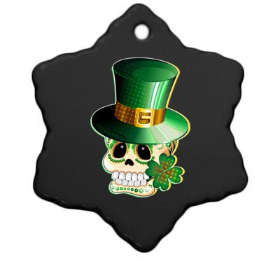 Leprechaun Sugar Irish Skull Ceramic Star Ornament