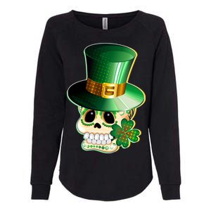 Leprechaun Sugar Irish Skull Womens California Wash Sweatshirt