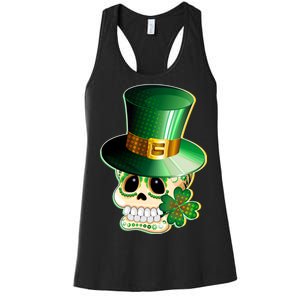 Leprechaun Sugar Irish Skull Women's Racerback Tank