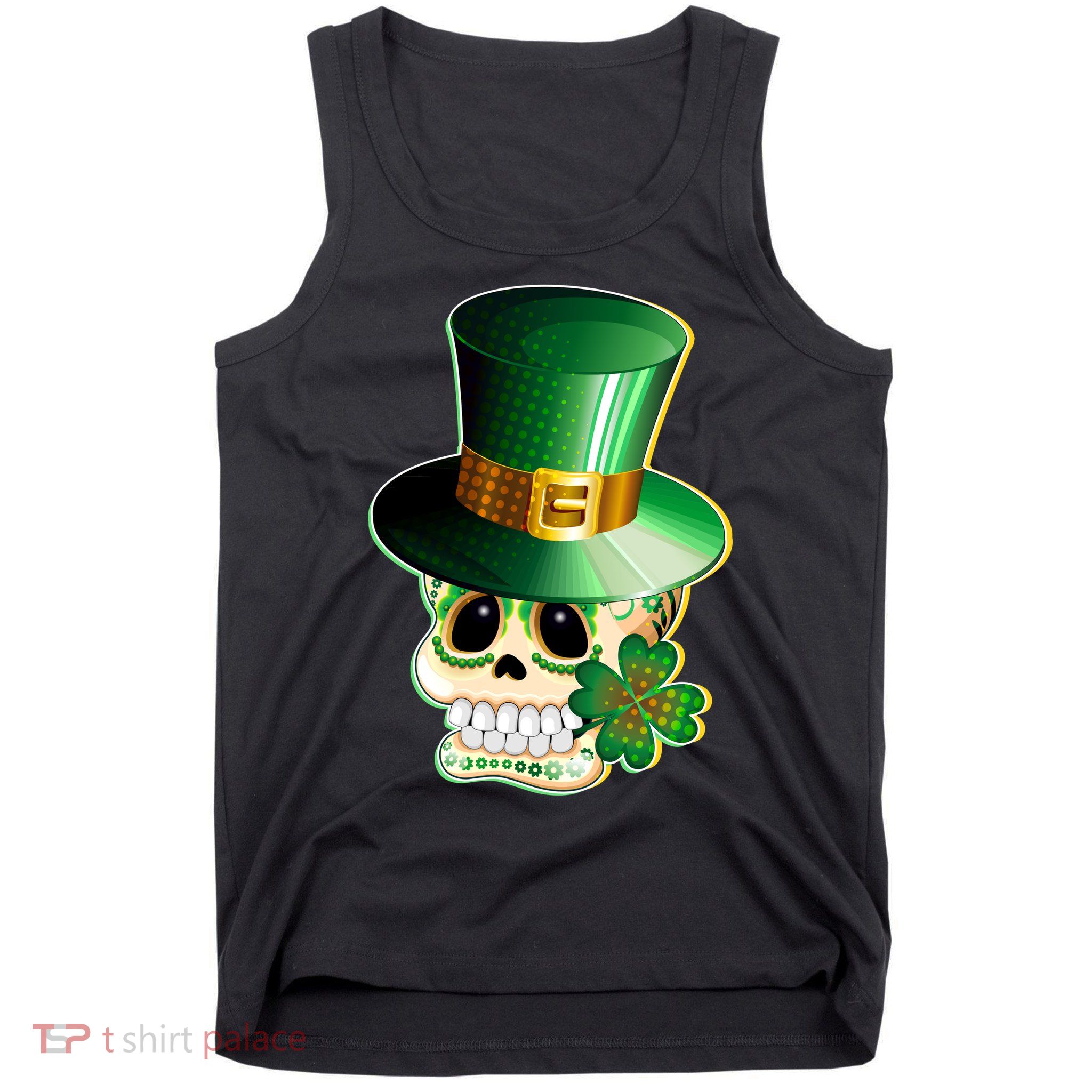 Leprechaun Sugar Irish Skull Tank Top