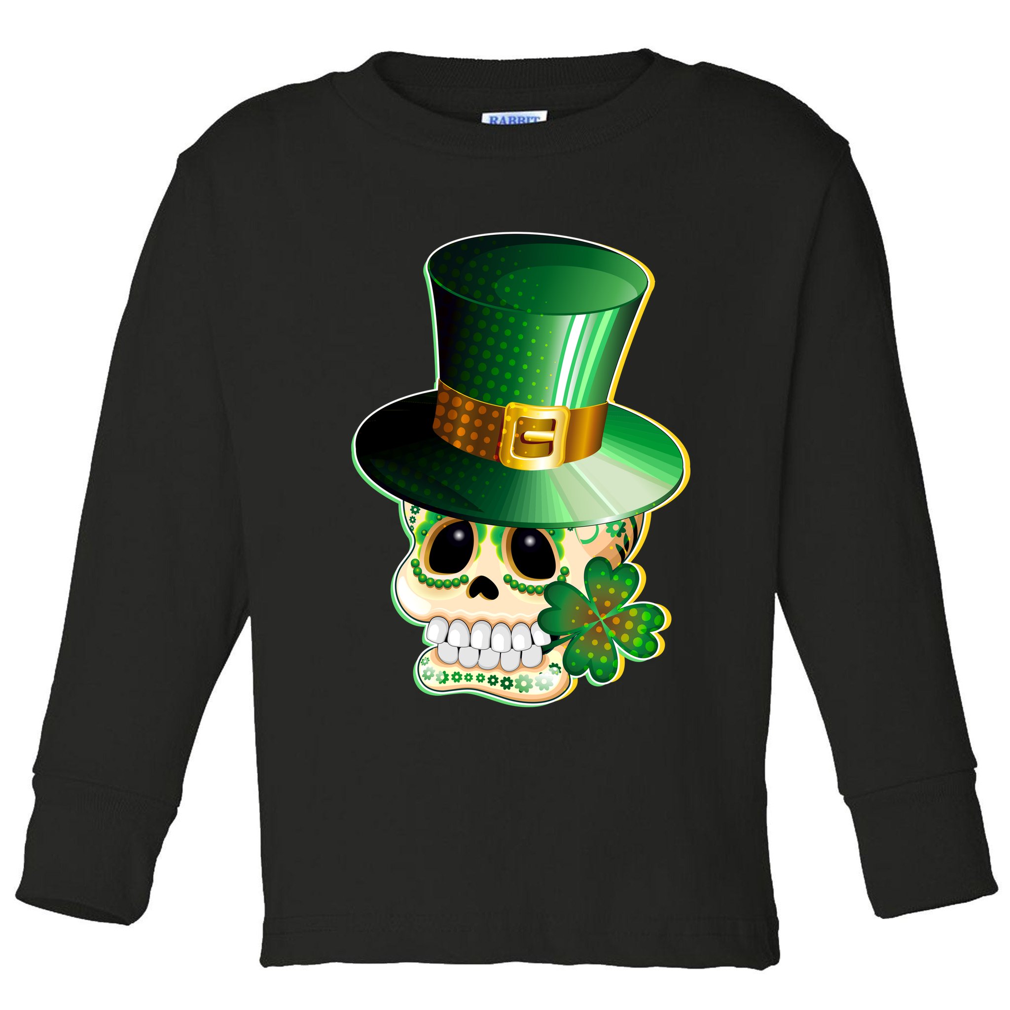 Leprechaun Sugar Irish Skull Toddler Long Sleeve Shirt