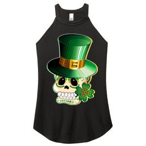 Leprechaun Sugar Irish Skull Women’s Perfect Tri Rocker Tank