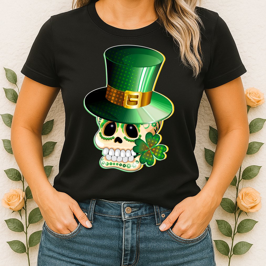 Leprechaun Sugar Irish Skull Womens T-Shirt