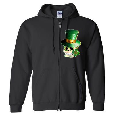 Leprechaun Sugar Irish Skull Full Zip Hoodie