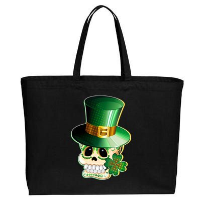 Leprechaun Sugar Irish Skull Cotton Canvas Jumbo Tote