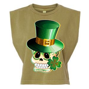 Leprechaun Sugar Irish Skull Garment-Dyed Women's Muscle Tee