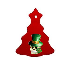 Leprechaun Sugar Irish Skull Ceramic Tree Ornament