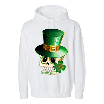 Leprechaun Sugar Irish Skull Garment-Dyed Fleece Hoodie