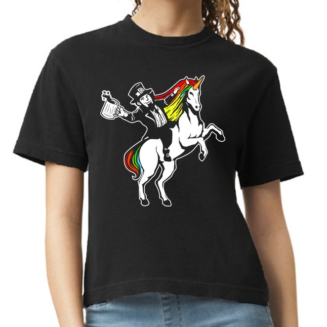 Leprechaun Unicorn St. Patrick's Day Comfort Colors Boxy T-Shirt