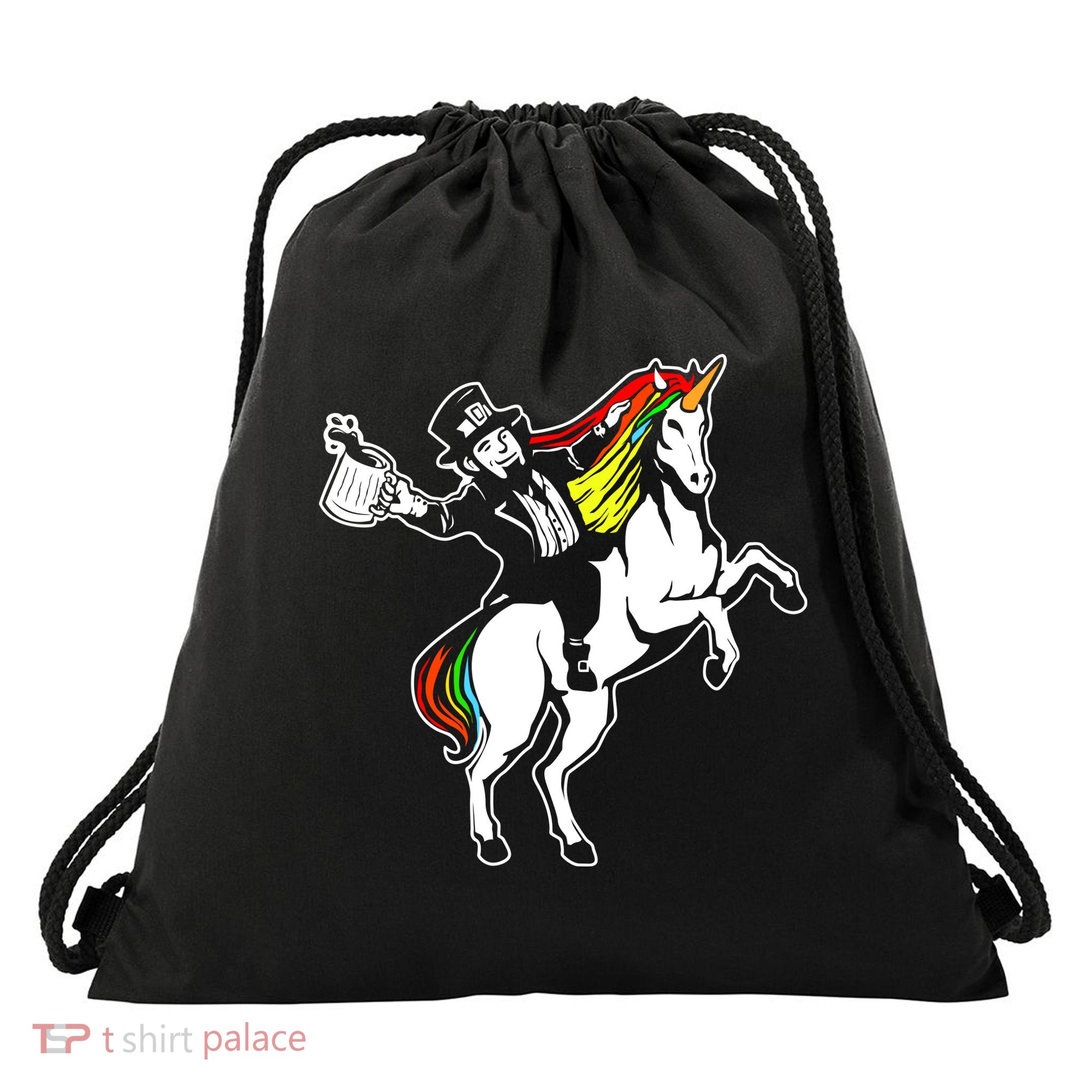 Leprechaun Unicorn St. Patrick's Day Drawstring Bag
