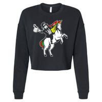 Leprechaun Unicorn St. Patrick's Day Cropped Pullover Crew