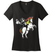 Leprechaun Unicorn St. Patrick's Day Women's V-Neck T-Shirt
