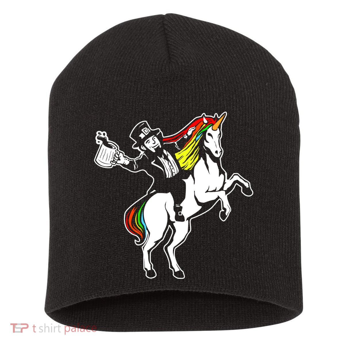 Leprechaun Unicorn St. Patrick's Day Short Acrylic Beanie