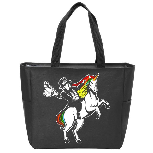 Leprechaun Unicorn St. Patrick's Day Zip Tote Bag