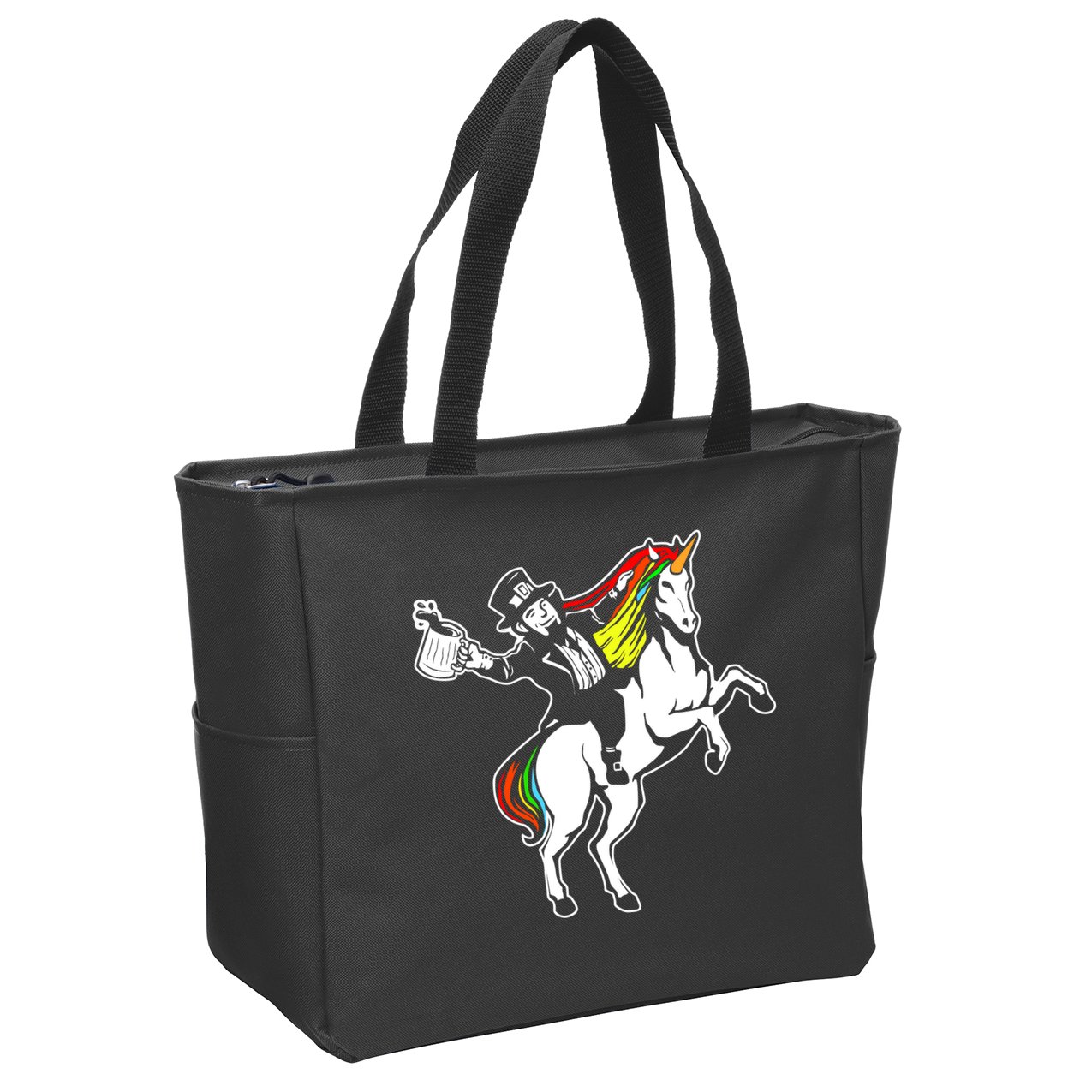 Leprechaun Unicorn St. Patrick's Day Zip Tote Bag