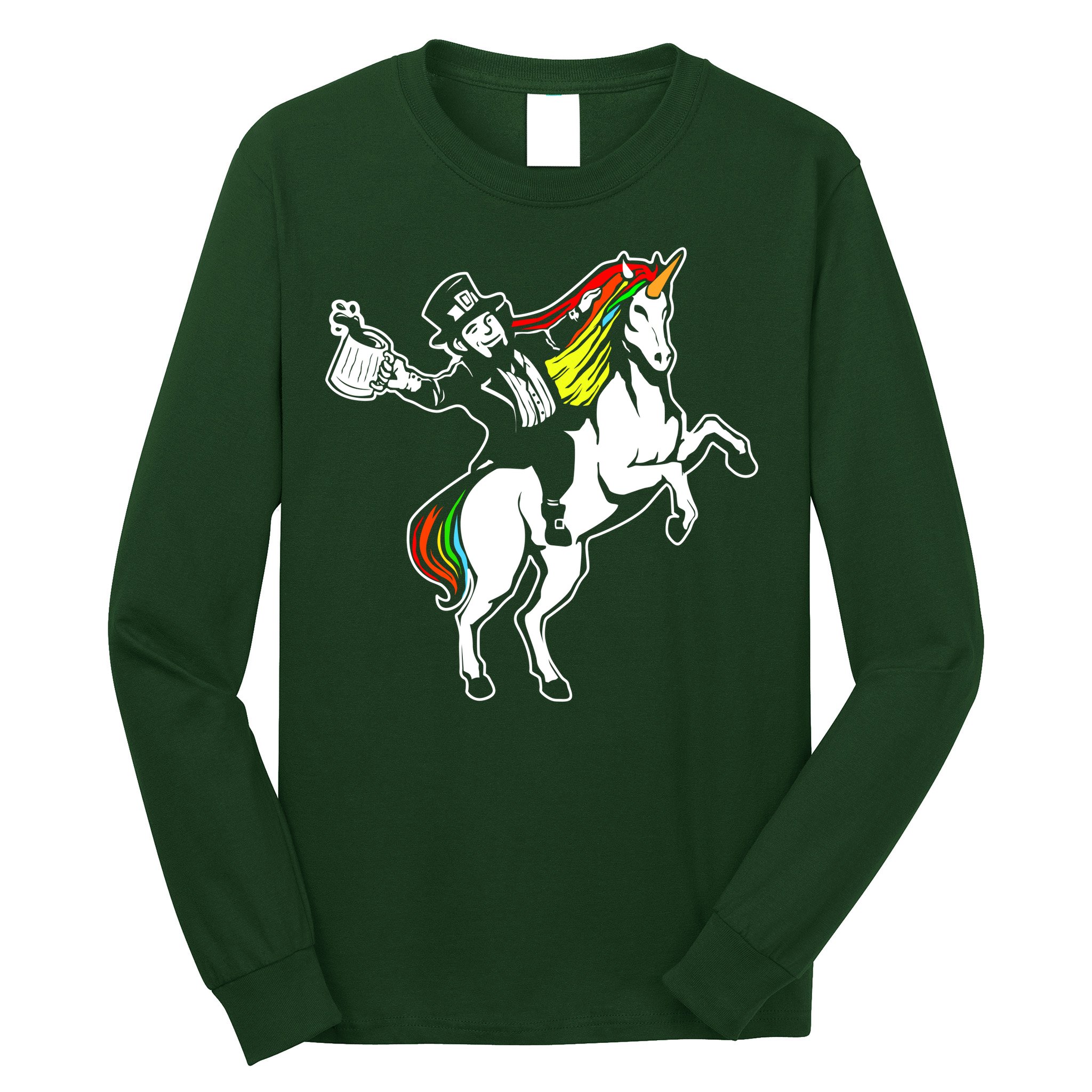 Leprechaun Unicorn St. Patrick's Day Long Sleeve Shirt