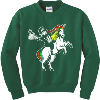 Leprechaun Unicorn St. Patrick's Day Kids Sweatshirt