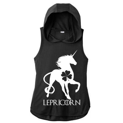 Lepricorn Leprechaun Unicorn St. Patrick's Day Ladies PosiCharge Tri-Blend Wicking Draft Hoodie Tank