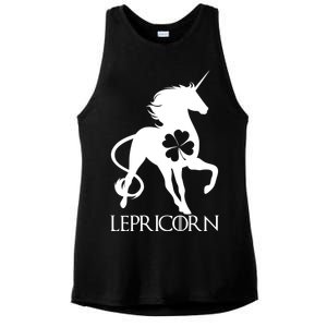 Lepricorn Leprechaun Unicorn St. Patrick's Day Ladies PosiCharge Tri-Blend Wicking Tank