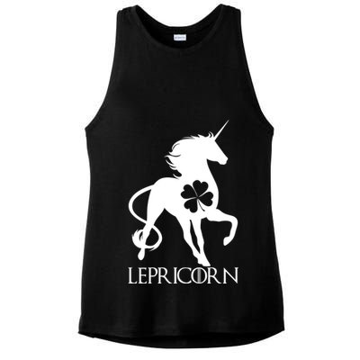 Lepricorn Leprechaun Unicorn St. Patrick's Day Ladies PosiCharge Tri-Blend Wicking Tank