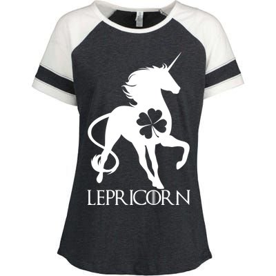 Lepricorn Leprechaun Unicorn St. Patrick's Day Enza Ladies Jersey Colorblock Tee