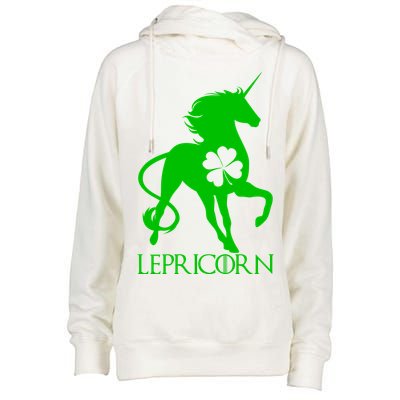 Lepricorn Leprechaun Unicorn St. Patrick's Day Womens Funnel Neck Pullover Hood