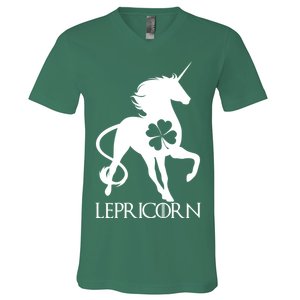 Lepricorn Leprechaun Unicorn St. Patrick's Day V-Neck T-Shirt