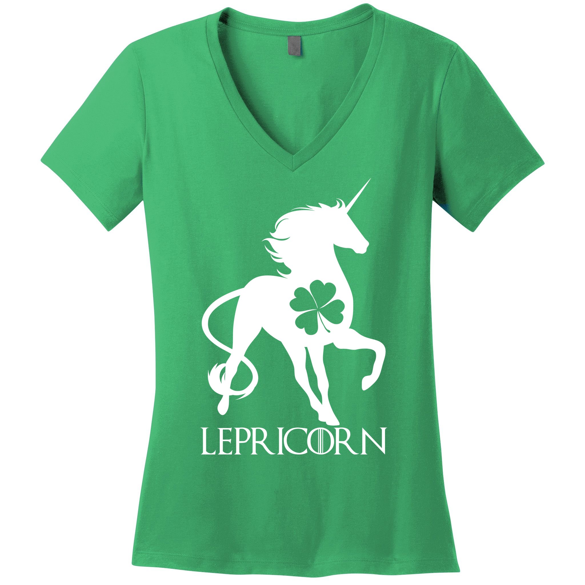 Lepricorn Leprechaun Unicorn St. Patrick's Day Women's V-Neck T-Shirt