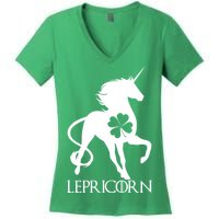 Lepricorn Leprechaun Unicorn St. Patrick's Day Women's V-Neck T-Shirt