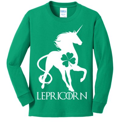 Lepricorn Leprechaun Unicorn St. Patrick's Day Kids Long Sleeve Shirt