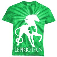 Lepricorn Leprechaun Unicorn St. Patrick's Day Kids Tie-Dye T-Shirt