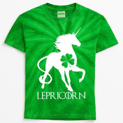 Lepricorn Leprechaun Unicorn St. Patrick's Day Kids Tie-Dye T-Shirt