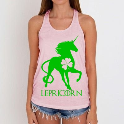 Lepricorn Leprechaun Unicorn St. Patrick's Day Women's Knotted Racerback Tank